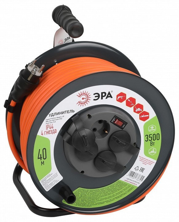 Фото Удлинитель с выключателем Эра  RMx-4es-3x2.5-40m-IP44 ER_B0052921 - интернет-магазин МегаТерем в Москве