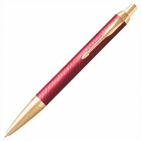 Ручка шариковая Parker "IM Premium Red GT" красный лак позолоченные детали синяя 143857 (89444)