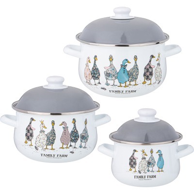 Набор кастрюль agness  эмал...