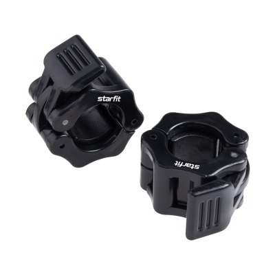 Замки с фиксатором для грифа STARFIT BB-109, d=26 мм, пластиковые, черный, 2 шт. (1041669)