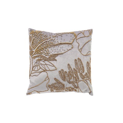 Подушка с бисером Пионы сер...