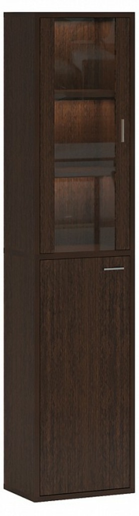 Фото Шкаф-витрина Домино СУ(ш1в2)+1ФГ+1ФС MER_SUsh1v2-1FG-1FS-V-venge - интернет-магазин МегаТерем в Москве