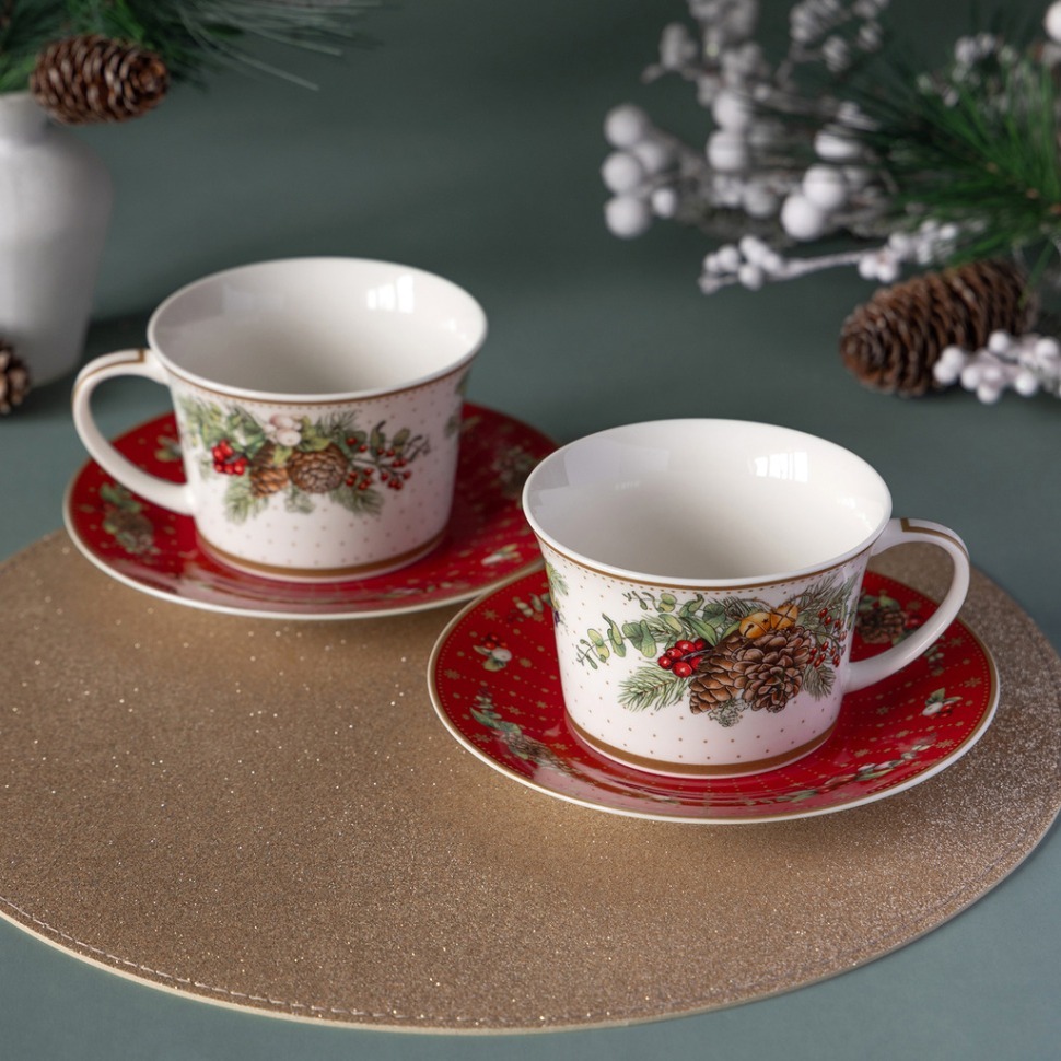 Фото Чайный набор lefard celebration на 2 пер. 4 пр. 250 мл (760-817-1)  - интернет-магазин МегаТерем в Москве