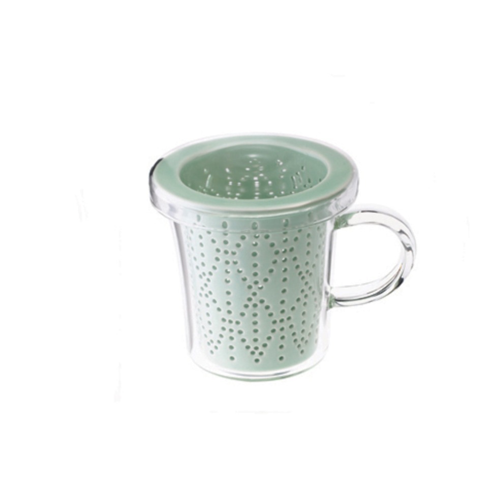Кружка с ситечком C080-36ACE, стекло,фарфор, Celadon, LOVERAMICS Фото Кружка с ситечком C080-36ACE, стекло,фарфор, Celadon, LOVERAMICS - интернет-магазин МегаТерем в Москве