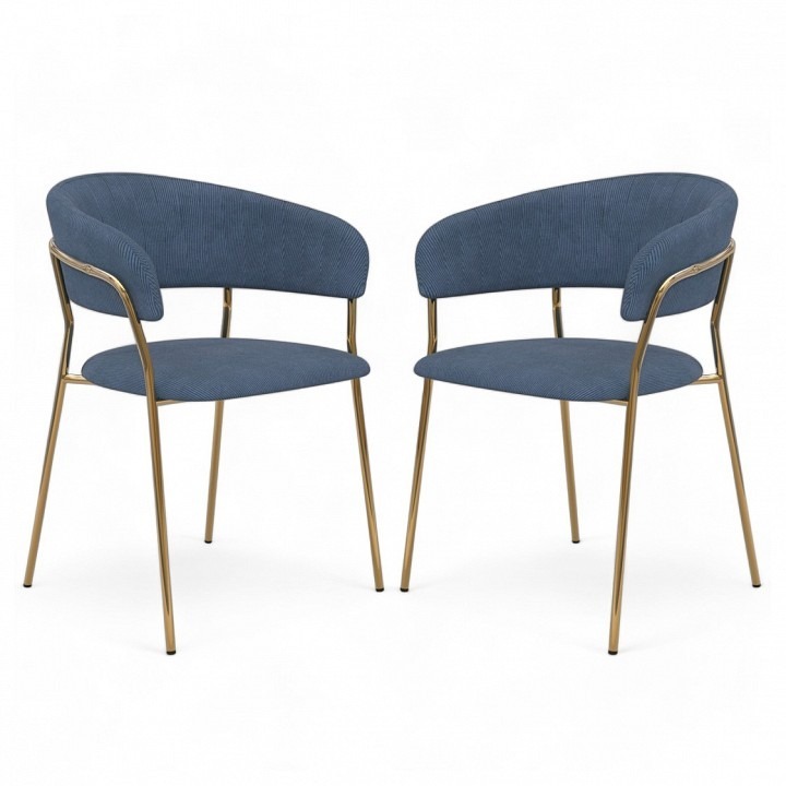 Фото Набор из 2 стульев Whispered Fusion HSBI_DC72_darkblue_velvet_2 - интернет-магазин МегаТерем в Москве