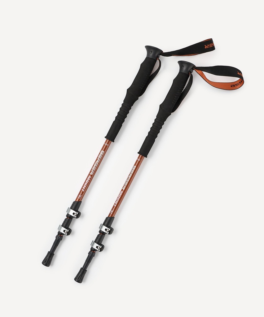Фото Треккинговые палки Berger Hiking Mount, 65-135 см, 3-секционные, терракотовый (2119449) - интернет-магазин МегаТерем в Москве