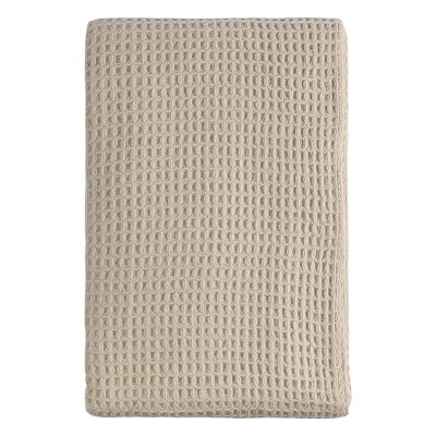 Плед из шерсти бежево-серог...