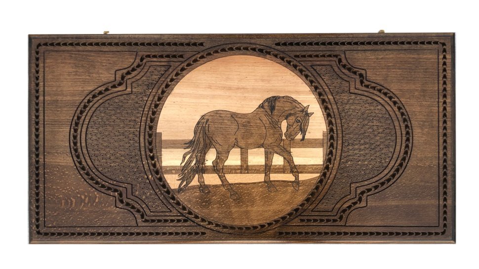 Фото Нарды резные Лошадь 2 60, Zakaryan (28400) - интернет-магазин МегаТерем в Москве