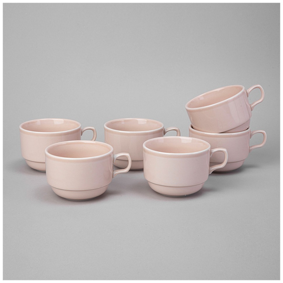 Фото Набор чашек чайных lefard tint 250мл (розовый) 6 шт. (48-882-1)  - интернет-магазин МегаТерем в Москве