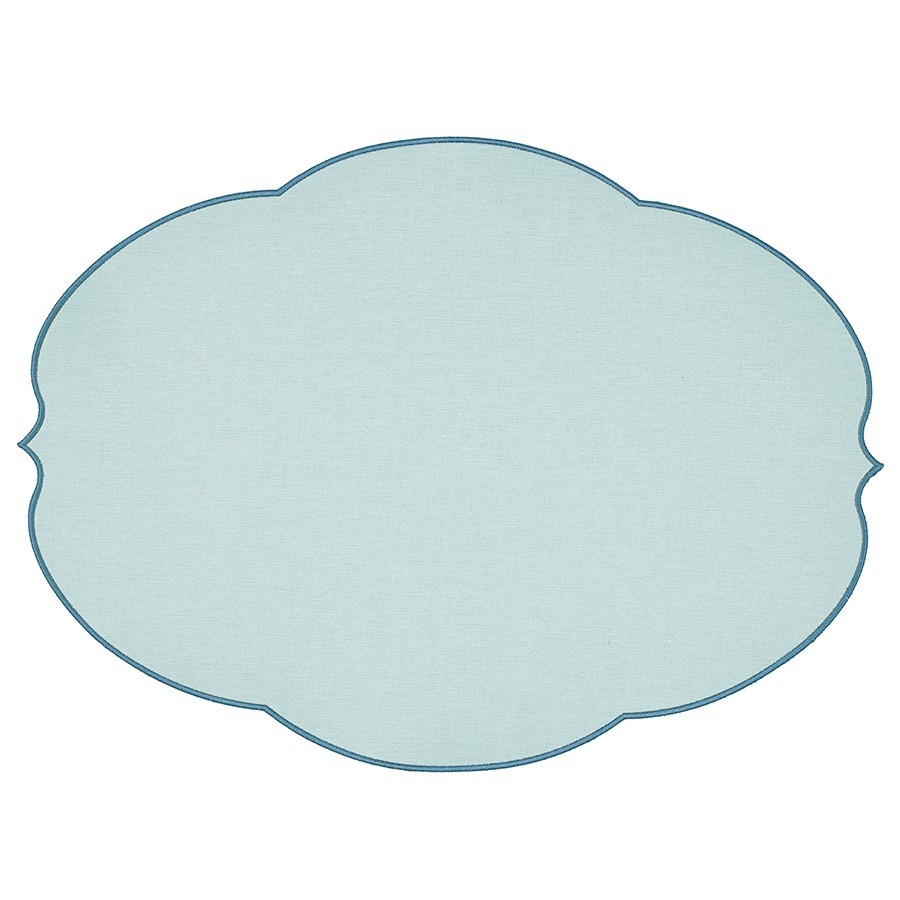 Фото Салфетка подстановочная овальная flowers, 48,8х36 см, голубая (79119) - интернет-магазин МегаТерем в Москве