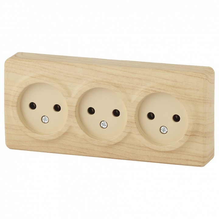 Фото Розетка тройная без заземления Эра Эра Эксперт 11-2207-11 ER_B0020699 - интернет-магазин МегаТерем в Москве