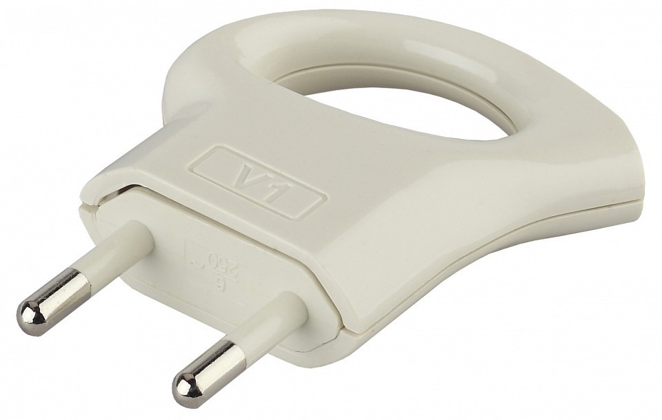 Фото Вилка прямая без заземления Эра  V1 ER_B0019182 - интернет-магазин МегаТерем в Москве