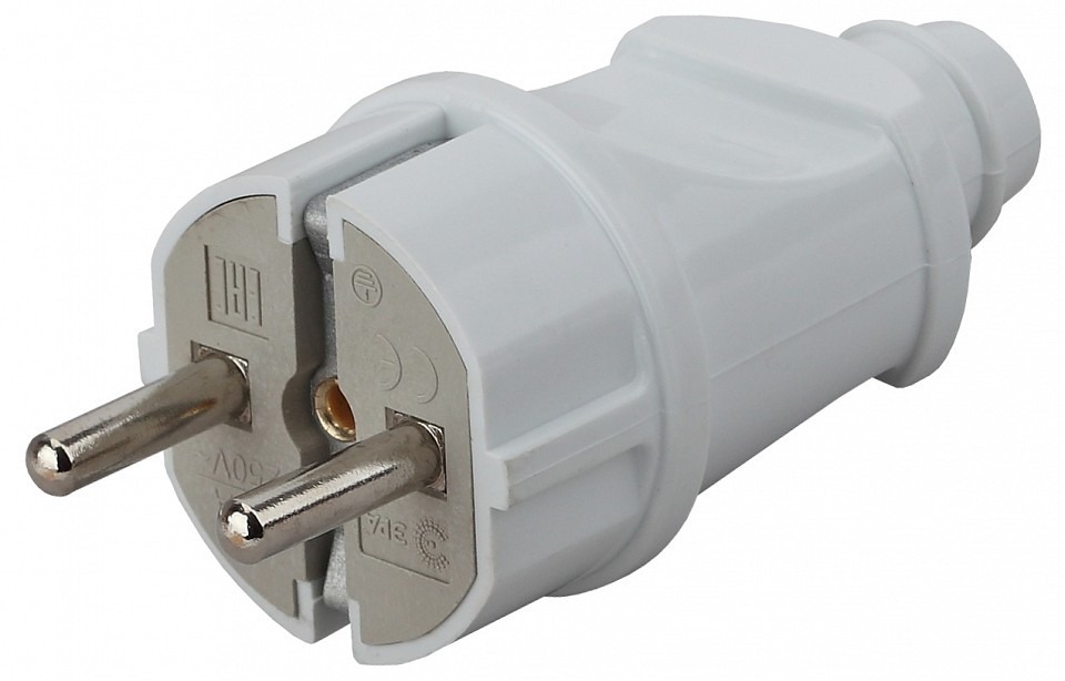 Фото Вилка прямая с заземлением Эра  Vx2-W ER_B0039673 - интернет-магазин МегаТерем в Москве