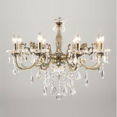 Подвесная люстра Eurosvet Elisha 3281/8 античная бронза/прозрачный хрусталь Strotskis EV_63379