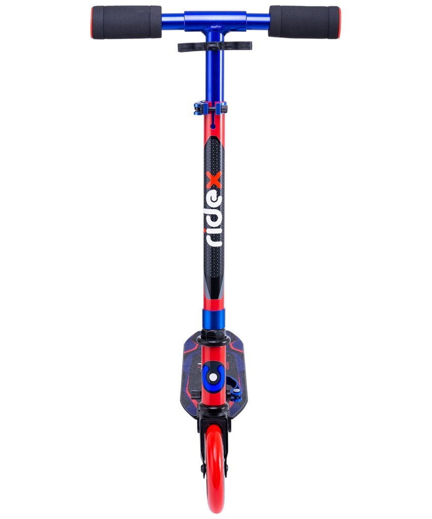 Фото БЕЗ УПАКОВКИ Самокат 2-колесный Ridex Rebel 125 мм, красный/синий (2096009) - интернет-магазин МегаТерем в Москве