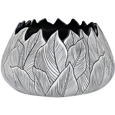 Кашпо низкое черно-белое Ли...