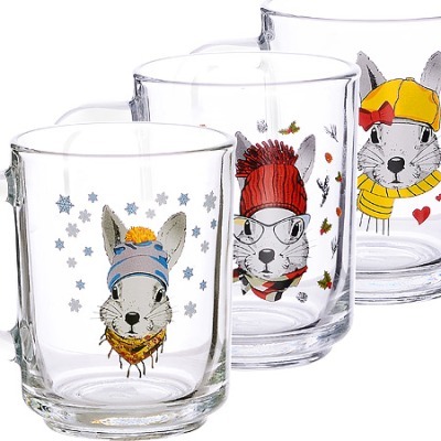 Кружка для чая 200мл "Зайцы стиляги" (335-Д-3)