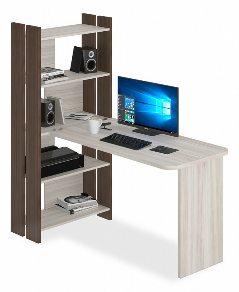 Фото Стол компьютерный Домино Lite СТЛ-ОВ+С120Р MER_STL-OV-S120RPryam_bez_tumby_SHK - интернет-магазин МегаТерем в Москве