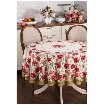 Скатерть круглая маки d185с...