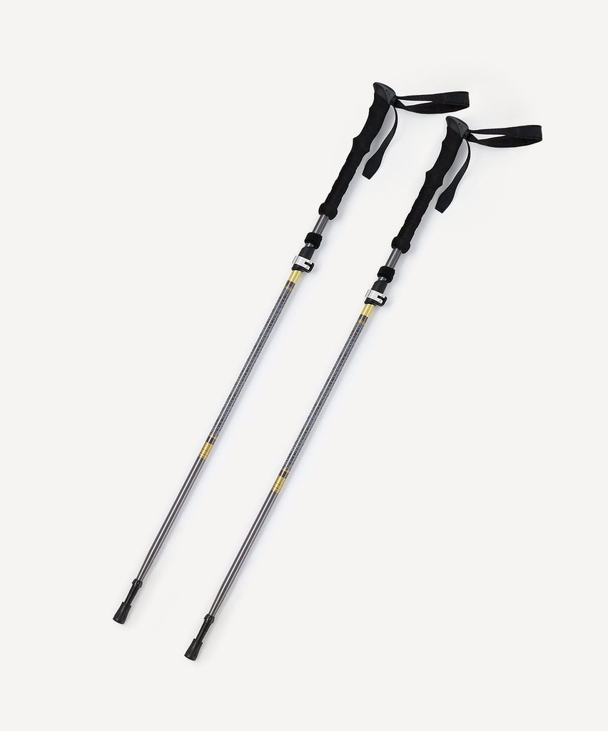 Фото Треккинговые палки Berger Hiking Peak, 120-135 см, 4-секционные, складные, темно-серый/горчичный (2119450) - интернет-магазин МегаТерем в Москве