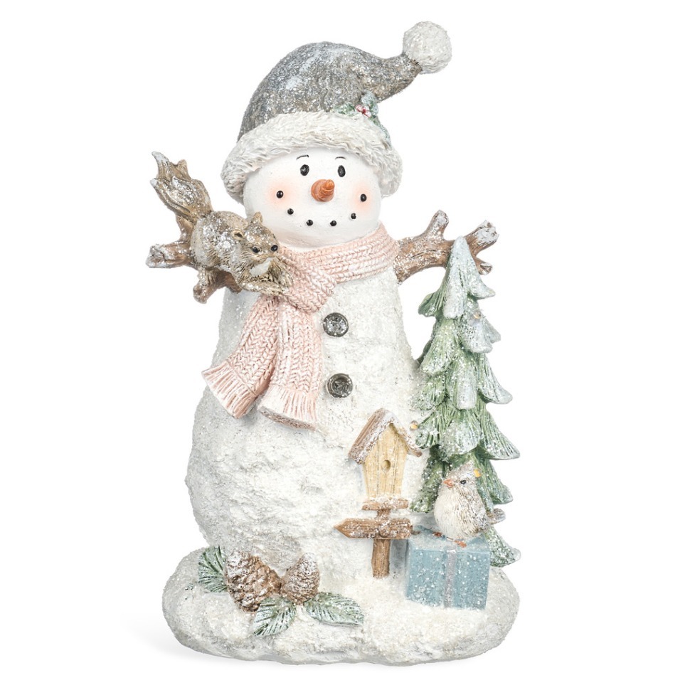 Фото Статуэтка снеговик с led-подсветкой 14,5х11,5х22,7 см Lefard (121-166) - интернет-магазин МегаТерем в Москве