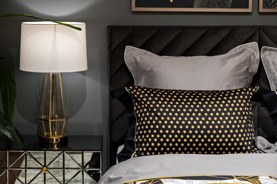 Фото Комплект наволочек Тропики 50*70 золото/черный (2шт) (TT-00012121) - интернет-магазин МегаТерем в Москве