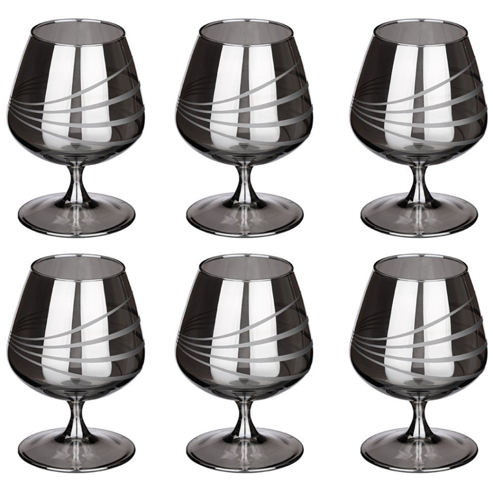 Фото Набор из 6-ти бокалов для бренди серебро space, 410 мл Lefard (194-880) - интернет-магазин МегаТерем в Москве