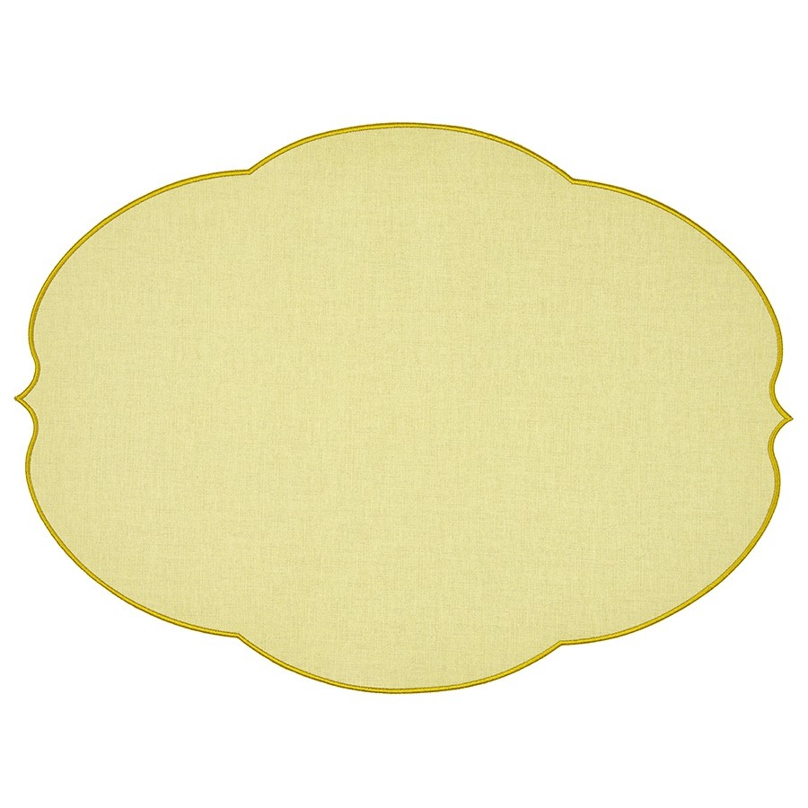 Фото Салфетка подстановочная овальная flowers, 48,8х36 см, желтая (79120) - интернет-магазин МегаТерем в Москве