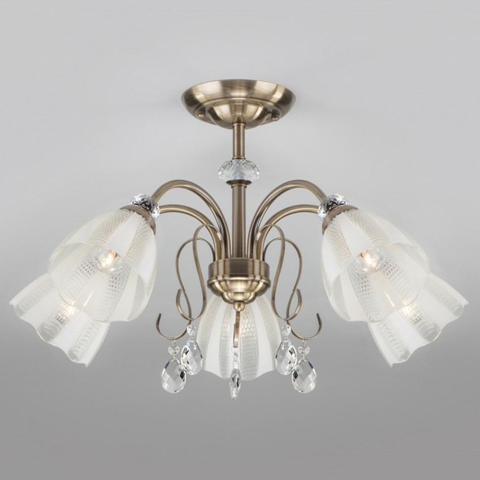 Фото Люстра на штанге Eurosvet Floranse 30155/5 античная бронза EV_a044824 - интернет-магазин МегаТерем в Москве