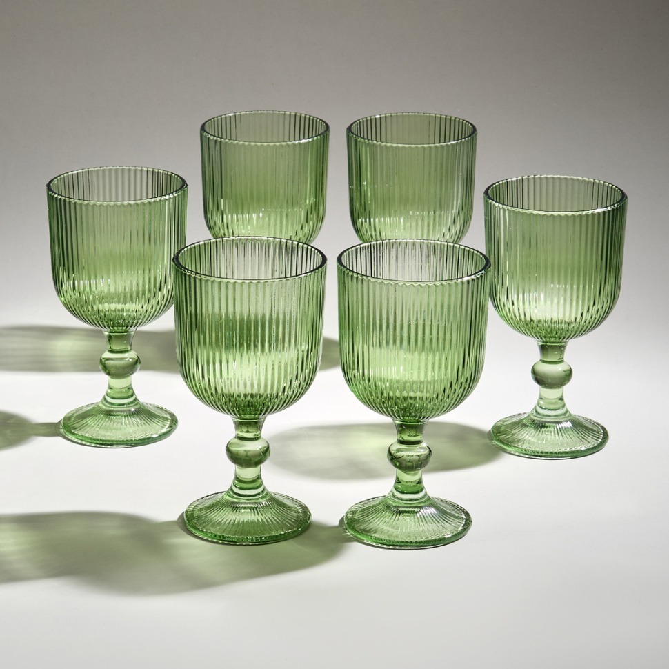 Фото Набор бокалов simplicity green 6 шт 370 мл / 16 см Lefard (675-103) - интернет-магазин МегаТерем в Москве