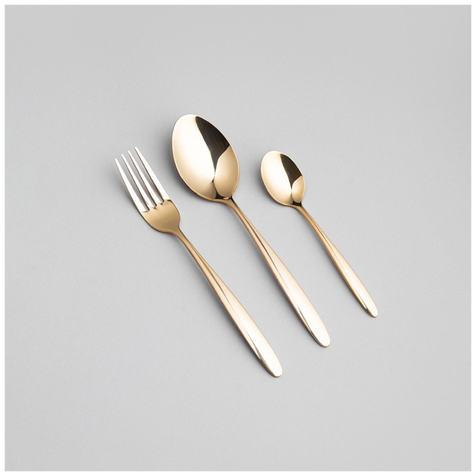 Фото Набор столовых приборов fiore  agness 12 пр., пвд покрытие, цвет: шампань, сталь 18/0 (1000-003)  - интернет-магазин МегаТерем в Москве