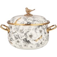 Кастрюля эмалированная agness с крышкой, серия яблоневый сад 2,8л, диа.18см подходит для индук.пл (950-522) 