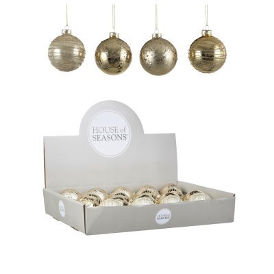 Декор шар ø 7см золото в ассорт. 4 вида дисплей 1071444 (минимальная партия отгрузки 18 шт.) (84014) 