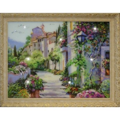 Картина Цветущий город Большой с кристаллами Swarovski (1333)