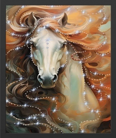 Картина Песнь янтарного коня с кристаллами Swarovski (2433) Фото Картина Песнь янтарного коня с кристаллами Swarovski (2433) - интернет-магазин МегаТерем в Москве