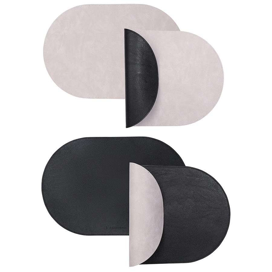 Фото Набор из 4-х двухсторонних сервировочных салфеток pool, 30х45 см, черный/светло-серый (78747) - интернет-магазин МегаТерем в Москве