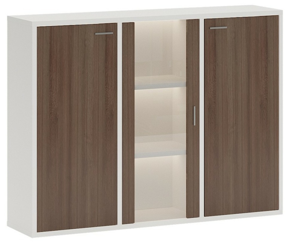 Фото Тумба-витрина Домино СУ(ш3в1)+2ФГ+1ФС MER_SUsh3v1-2FG-1FS-BESH-belyj-shamoni-CH - интернет-магазин МегаТерем в Москве