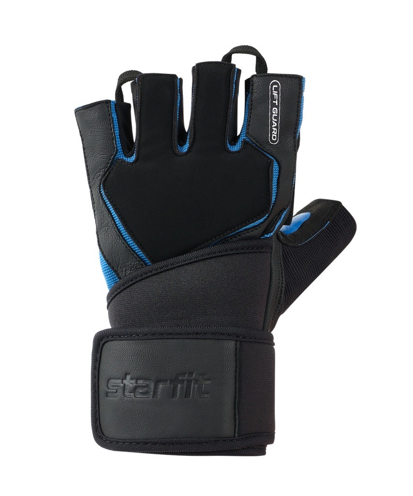 Фото Перчатки для фитнеса STARFIT WG-201, черный/синий (2119230) - интернет-магазин МегаТерем в Москве