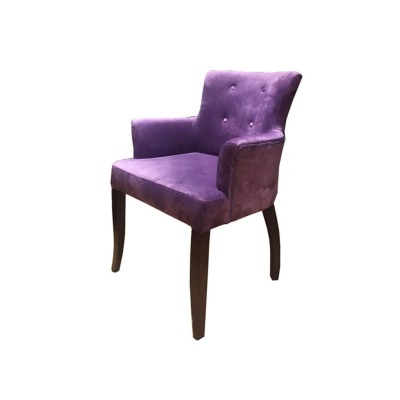 Полукресло Кравли DC0252B-1D/AR108-14, Массив дерева, бархат, Light Purple, ROOMERS FURNITURE