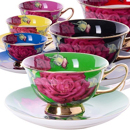 Фото Чайный сервиз на 6 персон фарфор 12 предметов 200 мл ПРЕМИУМ LORAINE (60032) - интернет-магазин МегаТерем в Москве