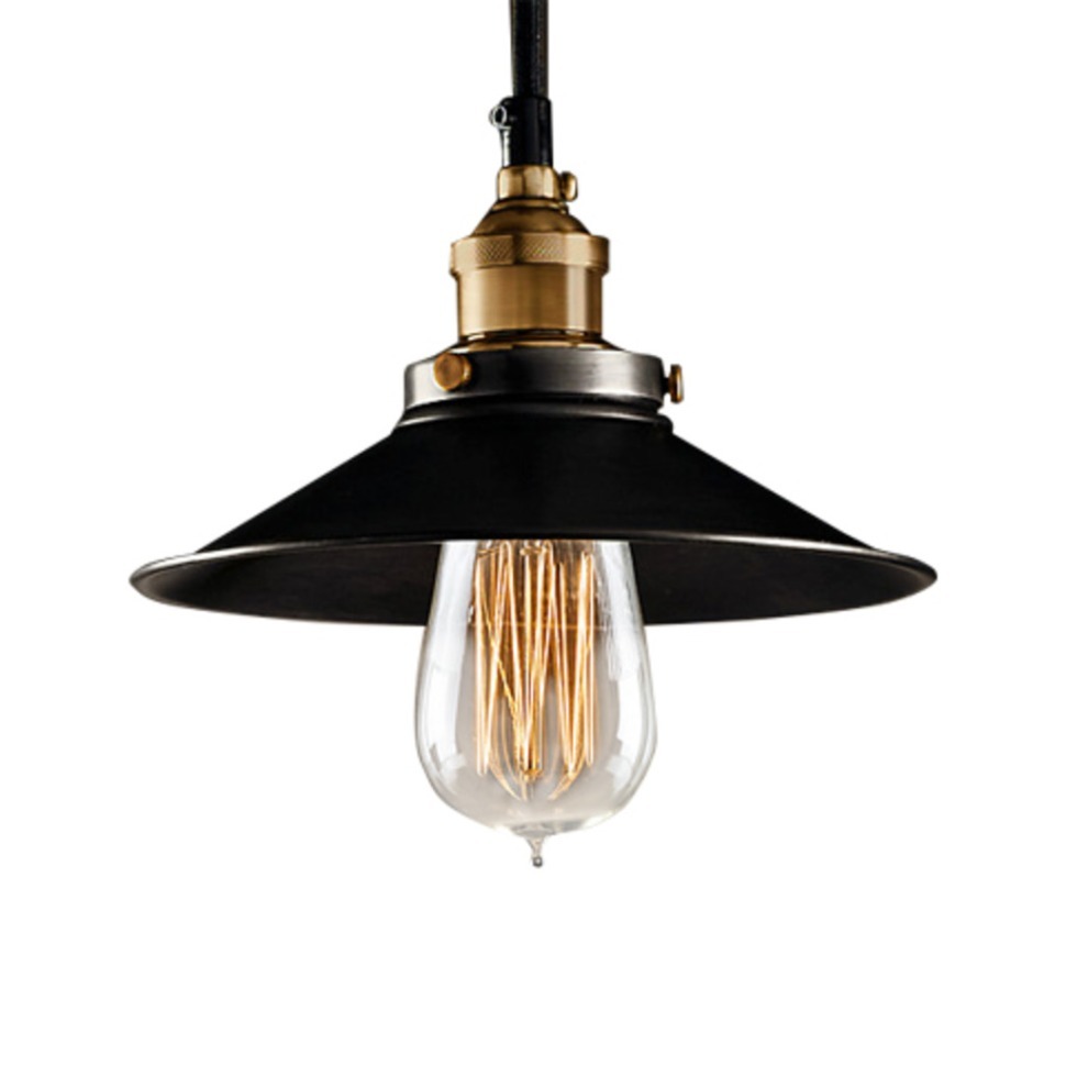 Фото Люстра Филамент Сингл DTL9120, металл, Gold, black finish, RESTORATION HARDWARE - интернет-магазин МегаТерем в Москве