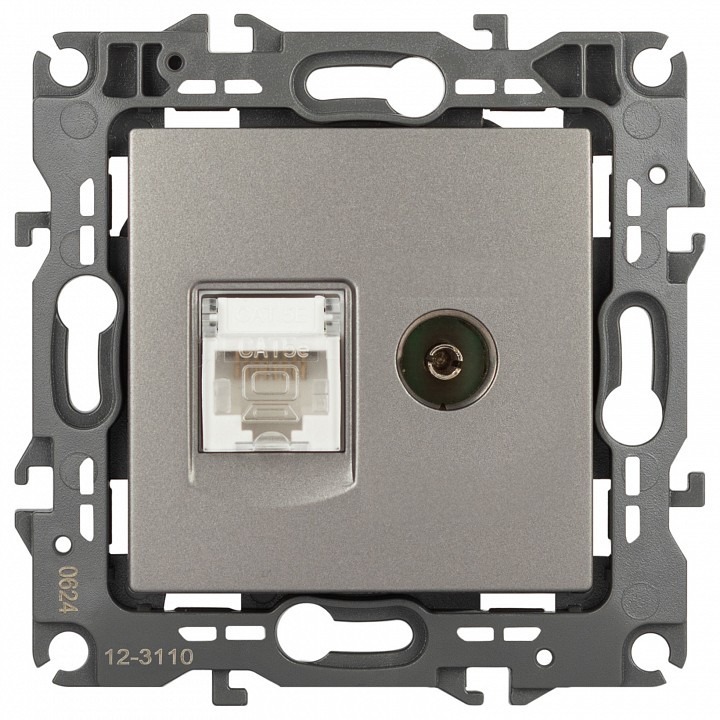 Фото ТВ-розетка и розетка Ethernet RJ-45 без рамки Эра Эра 12 12-3110-16 ER_B0065646 - интернет-магазин МегаТерем в Москве