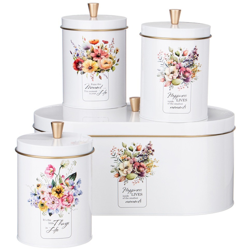 Фото Набор agness floral mood 2в1 хлебница 34*20*18 см, банка для сыпучих 12*17,5 см 3 шт (790-377)  - интернет-магазин МегаТерем в Москве