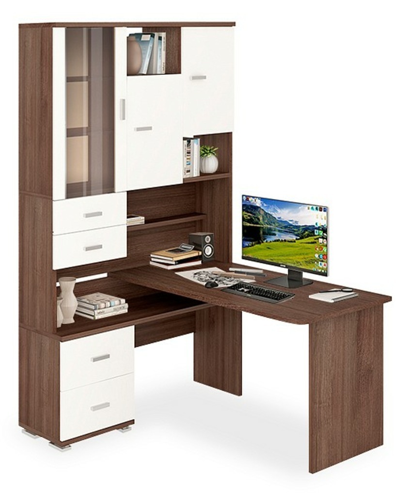 Фото Стол компьютерный Домино СР-620/140 MER_SR-620-140_SHBESH-LEV - интернет-магазин МегаТерем в Москве