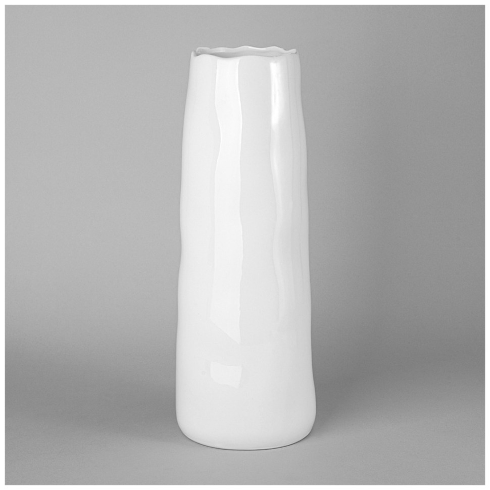 Фото Ваза 13.6*13.9*37.5см цвет: белый Lefard (374-145) - интернет-магазин МегаТерем в Москве