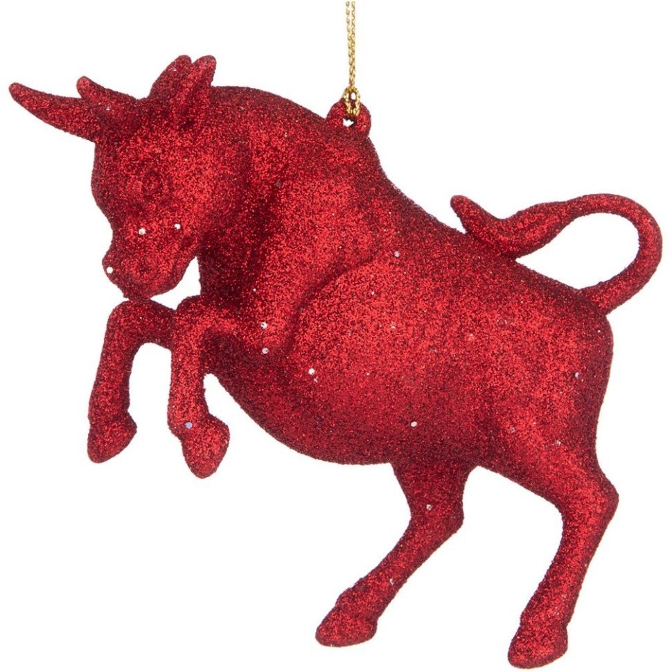 Фото Елочное украшениебык символ года 2021 12,5*3 см высота=8,5 см цвет:красный с глиттером ((мал-24/ко Lefard (865-472) - интернет-магазин МегаТерем в Москве