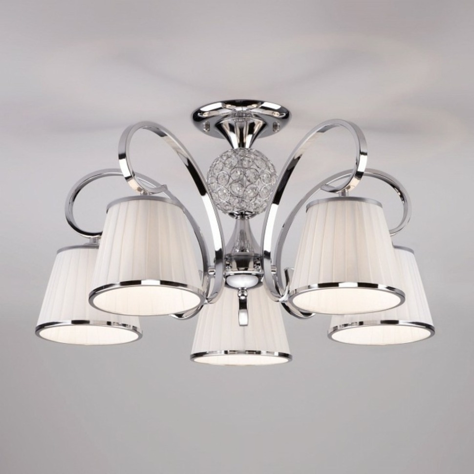 Фото Потолочная люстра Eurosvet Tessa 60088/5 хром EV_a043770 - интернет-магазин МегаТерем в Москве