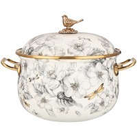 Кастрюля эмалированная agness с крышкой, серия яблоневый сад 3,8л, диа.20см подходит для индук.пл (950-523) 