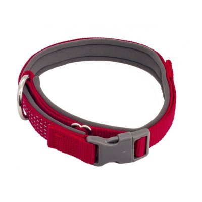 Ошейник светоотражающий нейлон/неопрен Каскад Премиум 2 см на шею 30-50 см, красный (82691)