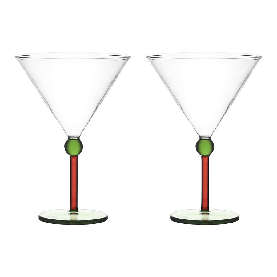 Фото Набор креманок orb, 260 мл, зеленый/красный, 2 шт (79563) - интернет-магазин МегаТерем в Москве